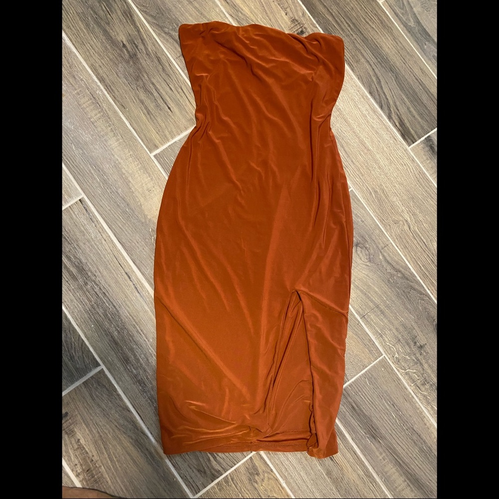 Halter dress w/split